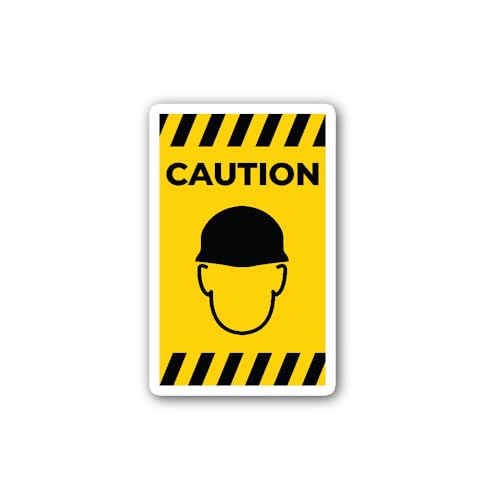 2 (Pieces) 3" and 5" Caution Sign @ Yellow Sticker, Waterproof Vinyl Decals for Many Purpose Like Ca