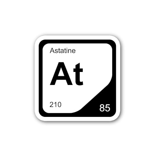 2 (Pieces) 3" and 5" Astatine Sticker, Waterproof Vinyl Decals for Many Purpose Like Cars, Trucks, L