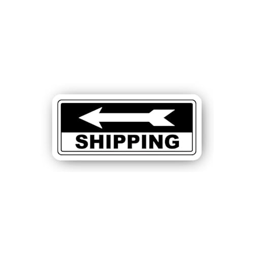 2 (Pieces) 3" and 5" Shipping Left Arrow Sign Sticker, Waterproof Vinyl Decals for Many Purpose Like