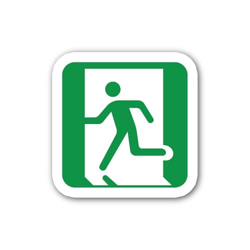 2 (Pieces) 3" and 5" Green Color exit Sign Sticker, Waterproof Vinyl Decals for Many Purpose Like Ca