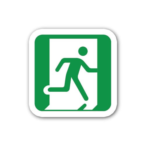 2 (Pieces) 3" and 5" Location of an Emergency ex Sticker, Waterproof Vinyl Decals for Many Purpose L