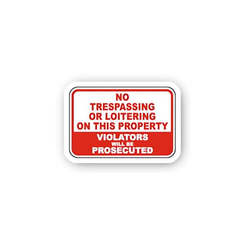 2 (Pieces) 3" and 5" No Trespassing Or Loitering On This Property Violators Prosecuted Sticker, Wate