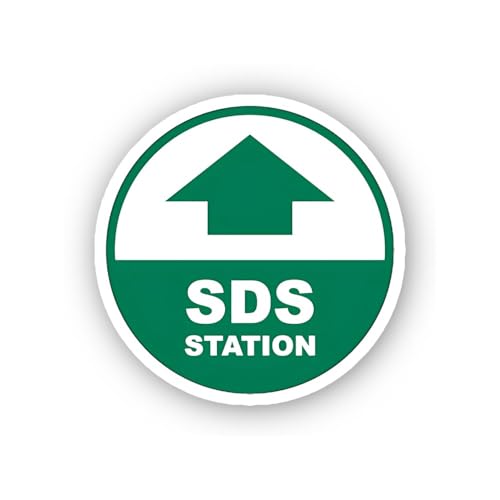2 (Pieces) 3" and 5" Circular SDS Station Upward Arrow Sticker, Waterproof Vinyl Decals for Many Pur
