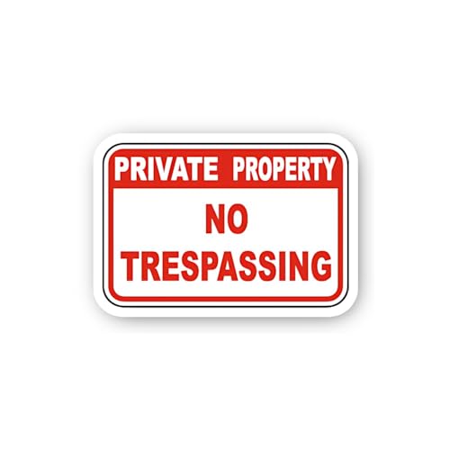 2 (Pieces) 3" and 5" Private Property No Tresp@ssing Sticker, Waterproof Vinyl Decals for Many Purpo