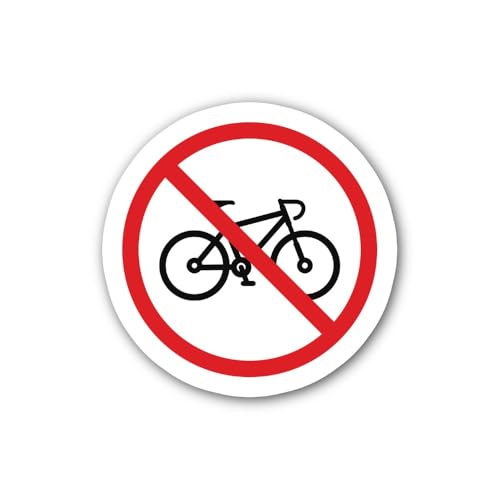 2 (Pieces) 3" and 5" NO Bicycle Sign Sticker, Waterproof Vinyl Decals for Many Purpose Like Cars, Tr