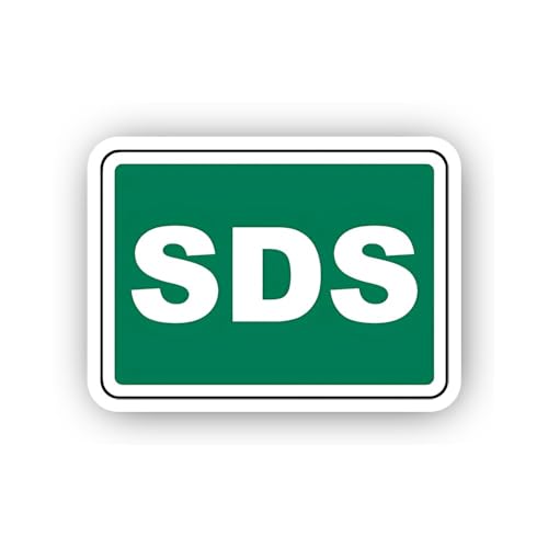 2 (Pieces) 3" and 5" Horizontal Green SDS Identification Sticker, Waterproof Vinyl Decals for Many P