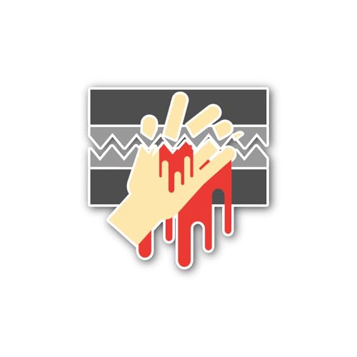 2 (Pieces) 3" and 5" Depicts a Hand Breaking Through a Barrier Sticker, Waterproof Vinyl Decals for