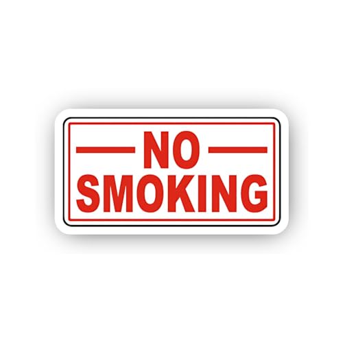 2 (Pieces) 3" and 5" Basic Red No Smoking Sticker, Waterproof Vinyl Decals for Many Purpose Like Car