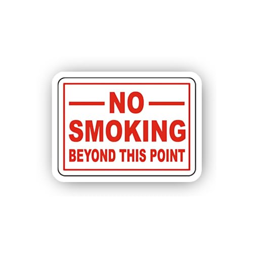 2 (Pieces) 3" and 5" Beyond This Point No Smoking Sticker, Waterproof Vinyl Decals for Many Purpose