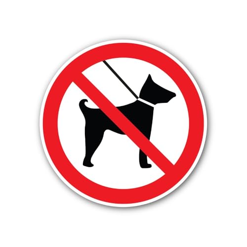 2 (Pieces) 3" and 5" Dog Prohibition Sign Sticker, Waterproof Vinyl Decals for Many Purpose Like Car