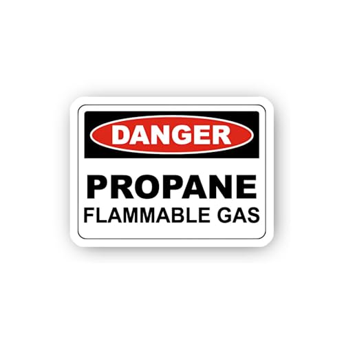 2 (Pieces) 3" and 5" Propane Flammable Gas Danger Sign Sticker, Waterproof Vinyl Decals for Many Pur