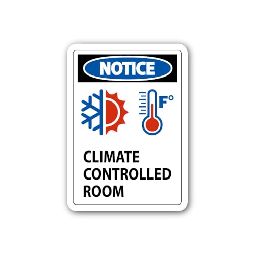 2 (Pieces) 3" and 5" Climate Controlled Room Sticker, Waterproof Vinyl Decals for Many Purpose Like