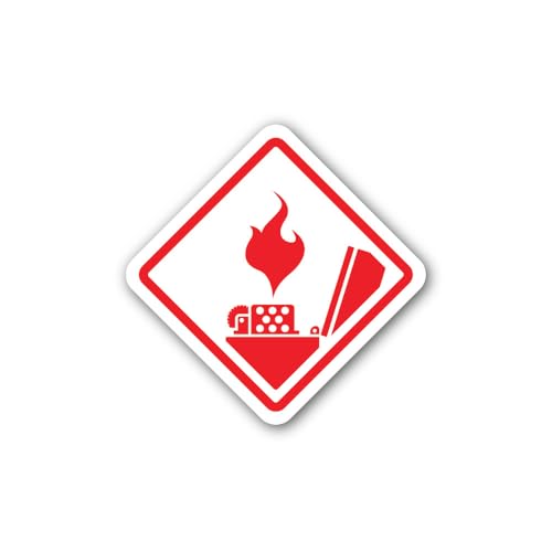 2 (Pieces) 3" and 5" a Substance is Flammable Sign Sticker, Waterproof Vinyl Decals for Many Purpose