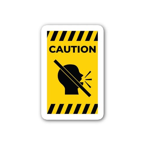 2 (Pieces) 3" and 5" Low Clearance Symbol Sign Caution Sticker, Waterproof Vinyl Decals for Many Pur