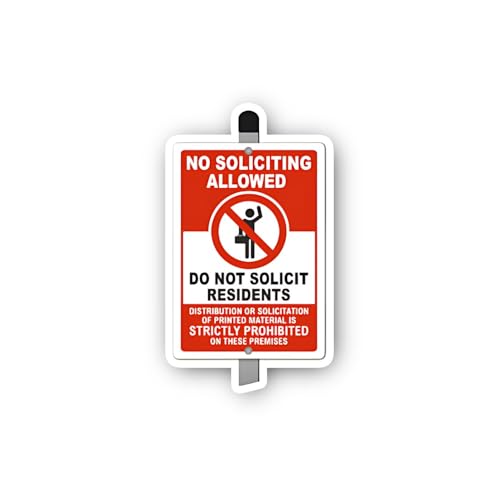 2 (Pieces) 3" and 5" No Soliciting Allowed Printed Material Prohibited Sticker, Waterproof Vinyl Dec