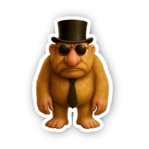 2 (Pieces) 3" and 5" Cartoon Character Wearing Sunglasses Sticker, Waterproof Vinyl Decals for Many