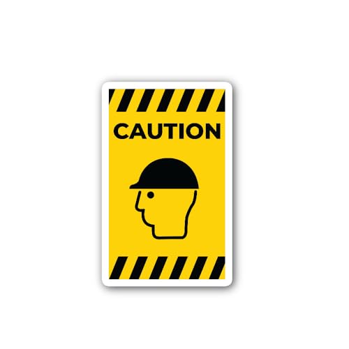 2 (Pieces) 3" and 5" Head Protection Sign Sticker, Waterproof Vinyl Decals for Many Purpose Like Car