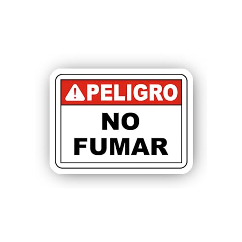 2 (Pieces) 3" and 5" Spanish Danger No Smoking Sticker, Waterproof Vinyl Decals for Many Purpose Lik