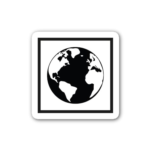 2 (Pieces) 3" and 5" Earth Symbol Label Sticker, Waterproof Vinyl Decals for Many Purpose Like Cars,