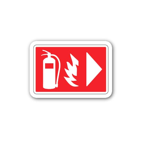 2 (Pieces) 3" and 5" The Location of a fire Extinguisher Sticker, Waterproof Vinyl Decals for Many P