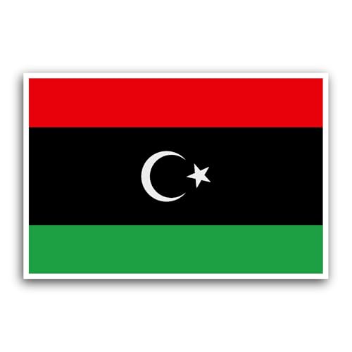 2 (Pieces) 3" and 5" Libya Flag Sticker, Waterproof Vinyl Decals for Many Purpose Like Cars, Trucks,