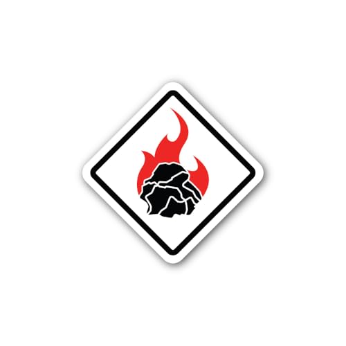 2 (Pieces) 3" and 5" indicating a Flammable Substance Sign Sticker, Waterproof Vinyl Decals for Many