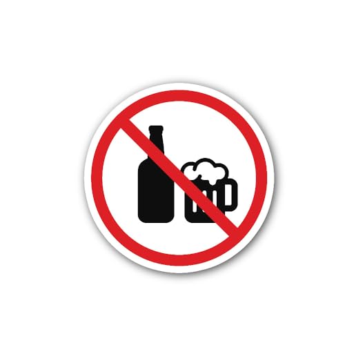 2 (Pieces) 3" and 5" No Alcohol icon Sticker, Waterproof Vinyl Decals for Many Purpose Like Cars, Tr
