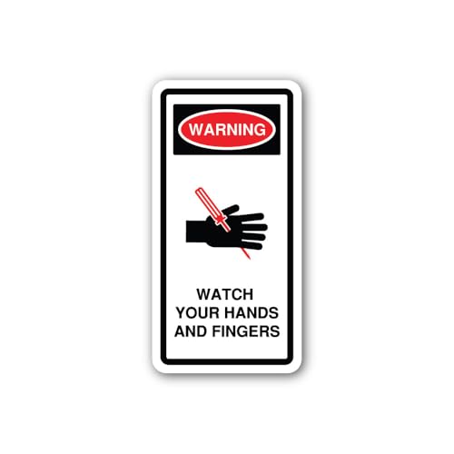 2 (Pieces) 3" and 5" Impaling Danger Safety Sign Sticker, Waterproof Vinyl Decals for Many Purpose L