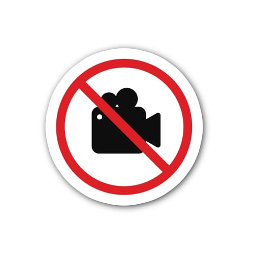 2 (Pieces) 3" and 5" No Video Recording Allowed Sticker, Waterproof Vinyl Decals for Many Purpose Li