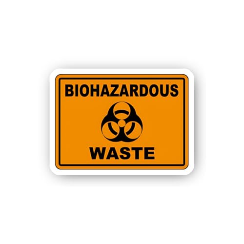 2 (Pieces) 3" and 5" Biohazard Waste Identification Placard Sticker, Waterproof Vinyl Decals for Man