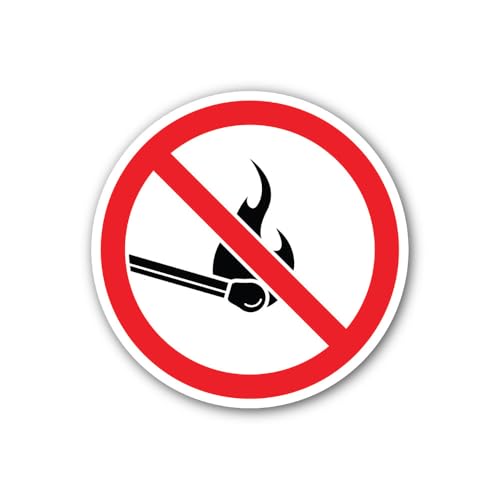 2 (Pieces) 3" and 5" Source of Ignition Round Sticker, Waterproof Vinyl Decals for Many Purpose Like