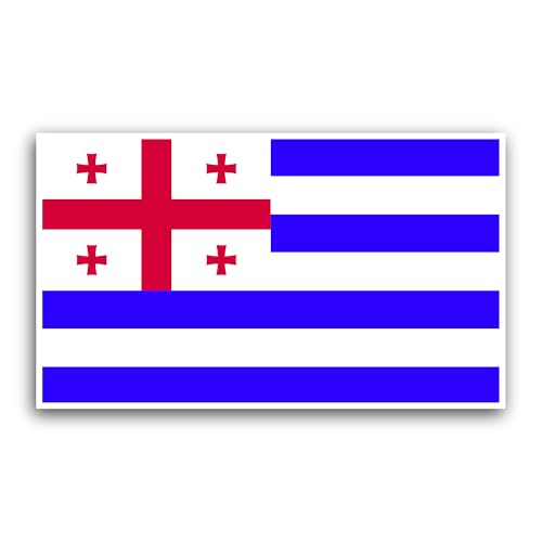 2 (Pieces) 3" and 5" Ajaria Flag Sticker, Waterproof Vinyl Decals for Many Purpose Like Cars, Trucks