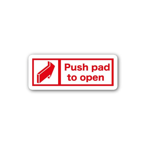 2 (Pieces) 3" and 5" Push pad to Open Red Line Sticker, Waterproof Vinyl Decals for Many Purpose Lik