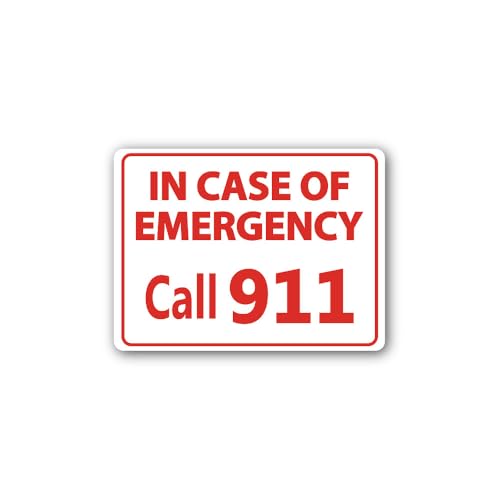 2 (Pieces) 3" and 5" in CASE of Emergency Sticker, Waterproof Vinyl Decals for Many Purpose Like Car