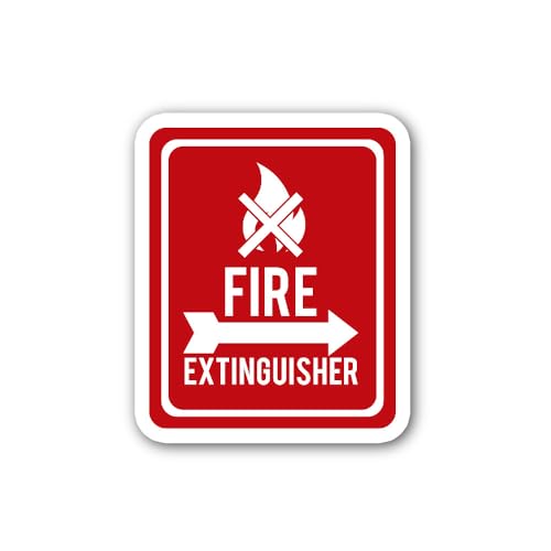 2 (Pieces) 3" and 5" Arrow to Fire Extinguisher Decal Sticker, Waterproof Vinyl Decals for Many Purp
