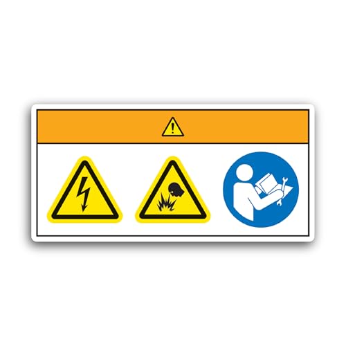 2 (Pieces) 3" and 5" Electrical Warning S1gn Sticker, Waterproof Vinyl Decals for Many Purpose Like