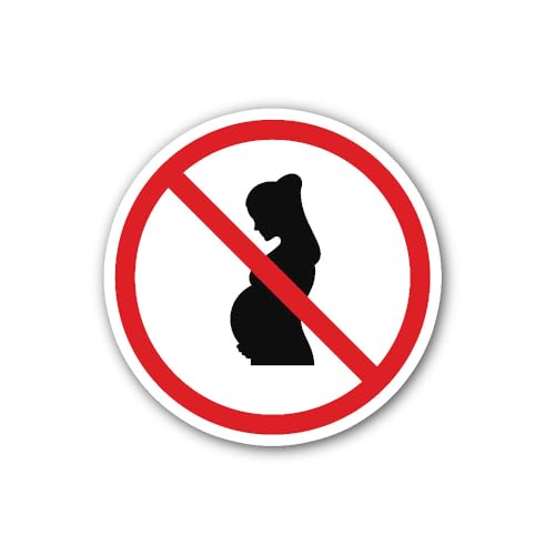 2 (Pieces) 3" and 5" No Pregnancy Sign Sticker, Waterproof Vinyl Decals for Many Purpose Like Cars,