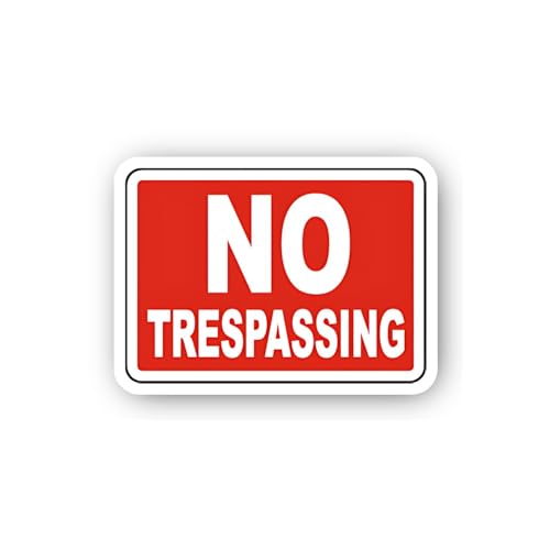 2 (Pieces) 3" and 5" Simple Red No Trespassing Sticker, Waterproof Vinyl Decals for Many Purpose Lik
