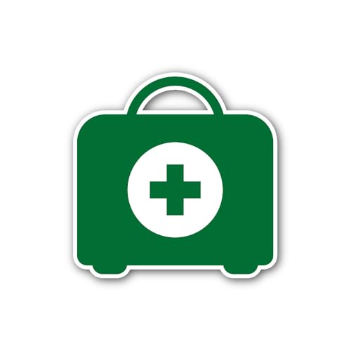 2 (Pieces) 3" and 5" First aid kit icon Green Colour Sticker, Waterproof Vinyl Decals for Many Purpo