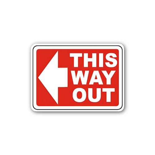 2 (Pieces) 3" and 5" Emergency Directional Signage Sticker, Waterproof Vinyl Decals for Many Purpose