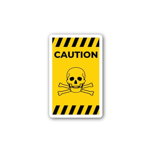2 (Pieces) 3" and 5" Rusty Danger Warning Sticker, Waterproof Vinyl Decals for Many Purpose Like Car