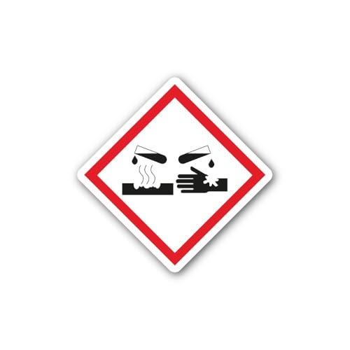 2 (Pieces) 3" and 5" Corrosive Sign Sticker, Waterproof Vinyl Decals for Many Purpose Like Cars, Tru