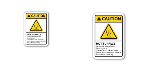 2 (Pieces) 3" and 5" Cool Before Servicing. Sticker, Waterproof Vinyl Decals for Many Purpose Like C