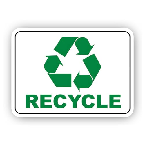 2 (Pieces) 3" and 5" Green Recycling Symbol Sticker, Waterproof Vinyl Decals for Many Purpose Like C