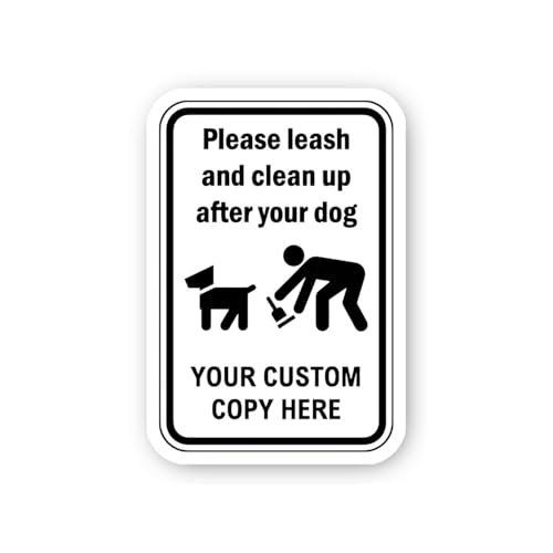 2 (Pieces) 3" and 5" Please Leash and Clean Up After Dog Sticker, Waterproof Vinyl Decals for Many P