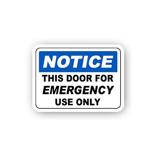 2 (Pieces) 3" and 5" Emergency Use Only Door Sign Sticker, Waterproof Vinyl Decals for Many Purpose