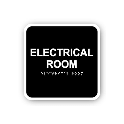 2 (Pieces) 3" and 5" Electrical Room Braille Sticker, Waterproof Vinyl Decals for Many Purpose Like