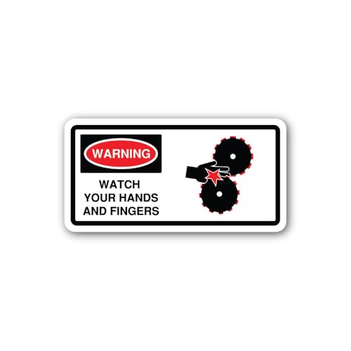 2 (Pieces) 3" and 5" Amputation Risk from Teeth Sticker, Waterproof Vinyl Decals for Many Purpose Li
