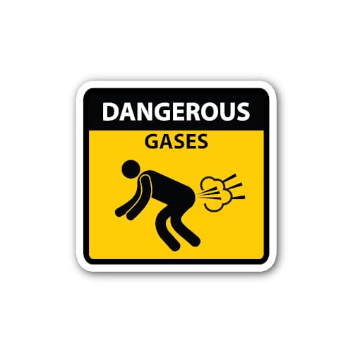 2 (Pieces) 3" and 5" Dangerous Gases Sticker, Waterproof Vinyl Decals for Many Purpose Like Cars, Tr