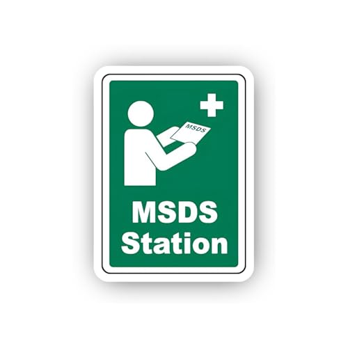 2 (Pieces) 3" and 5" Informational MSDS Station Graphic Sticker, Waterproof Vinyl Decals for Many Pu